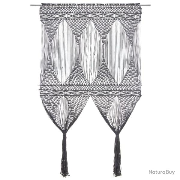 Rideau en macram� Anthracite 140x240 cm Coton