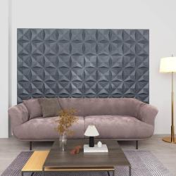 Panneaux muraux 3D 24 pcs 50x50 cm gris origami 6 m&sup2; alsavelo