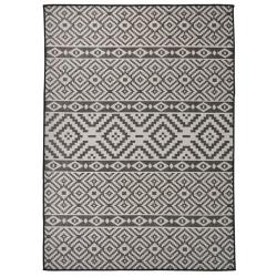 Tapis &agrave; tissage plat d'ext&eacute;rieur 200x280 cm Rayures noires alsavelo