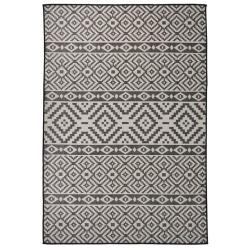 Tapis &agrave; tissage plat d'ext&eacute;rieur 160x230 cm Rayures noires alsavelo