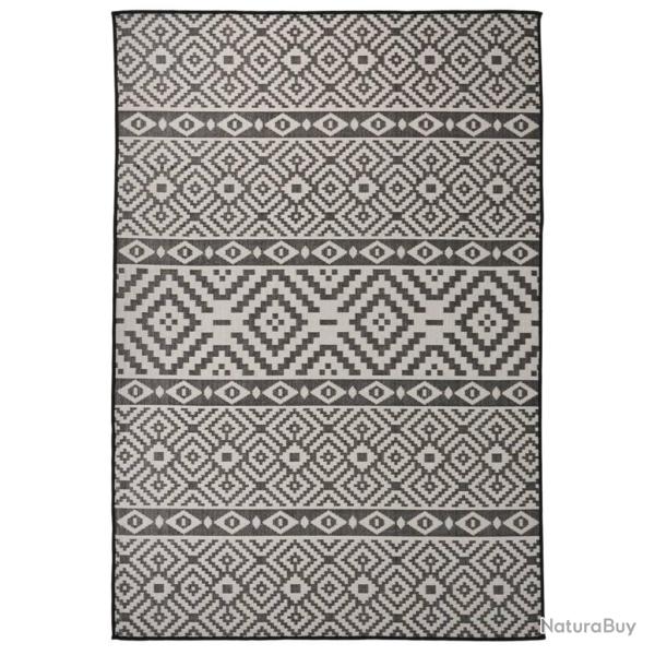 Tapis � tissage plat d'ext�rieur 160x230 cm Rayures noires