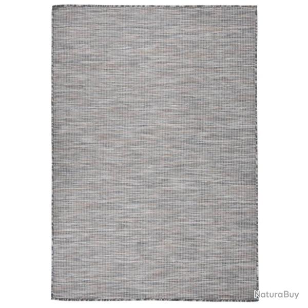 Tapis � tissage plat d'ext�rieur 160x230 cm Marron et bleu