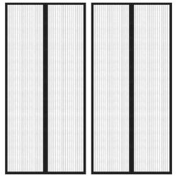 Rideaux de porte anti-insectes 2 pcs et aimants noir 220x110 cm alsavelo