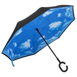 Parapluie &agrave; poign&eacute;e en C Noir 108 cm alsavelo
