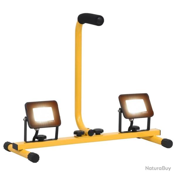 Projecteur � LED avec poign�e 2x10 W Blanc chaud