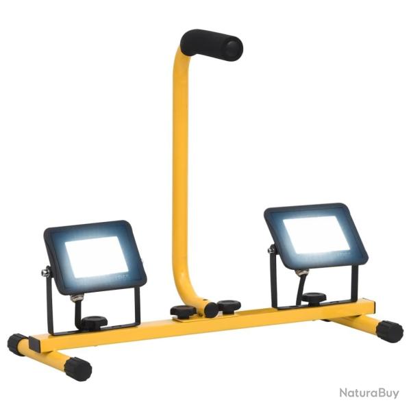 Projecteur � LED avec poign�e 2x20 W Blanc froid