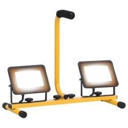 Projecteur &agrave; LED avec poign&eacute;e 2x30 W Blanc chaud alsavelo