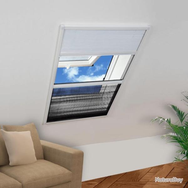 Moustiquaire pliss�e pour fen�tre et store Aluminium 60 x 80 cm