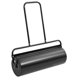 Rouleau &agrave; gazon de jardin avec poign&eacute;e noir 63 L fer et acier