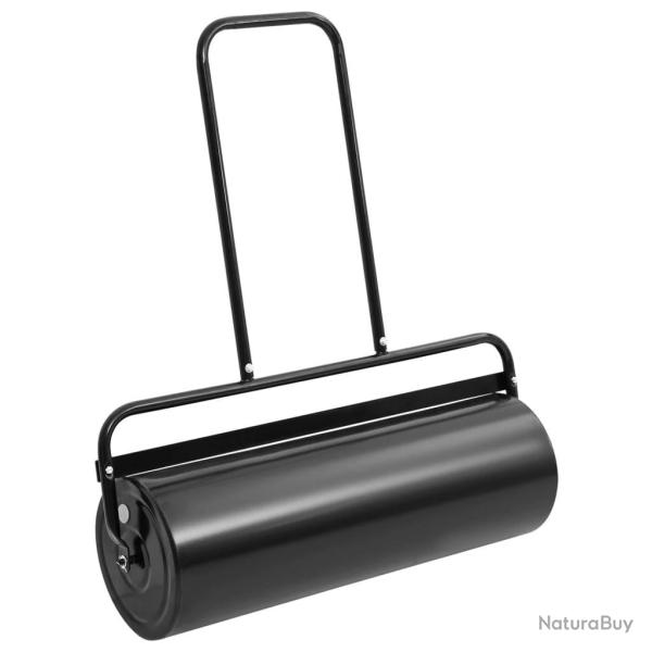 Rouleau � gazon de jardin avec poign�e noir 63 L fer et acier