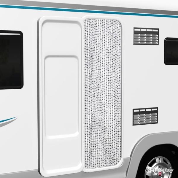 Rideau anti-mouches gris clair et gris fonc� 56x200 cm chenille