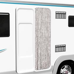 Moustiquaire Taupe et blanc 56x185 cm Chenille alsavelo