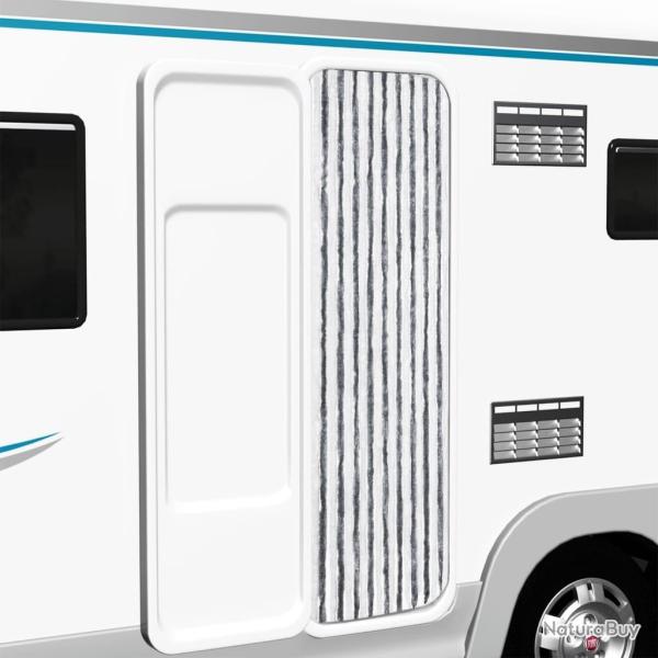 Moustiquaire Gris et blanc 56 x 185 cm Chenille