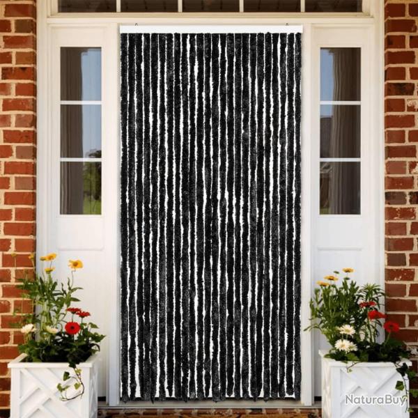 Rideau anti-mouches anthracite 100x200 cm chenille alsavelo