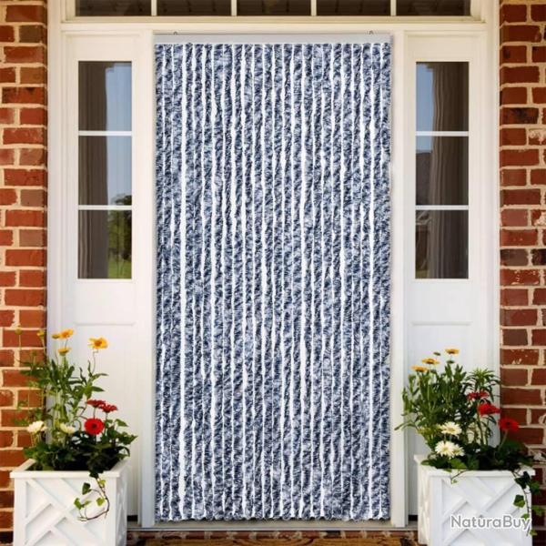 Moustiquaire Bleu blanc et argent� 100x220 cm Chenille alsavelo