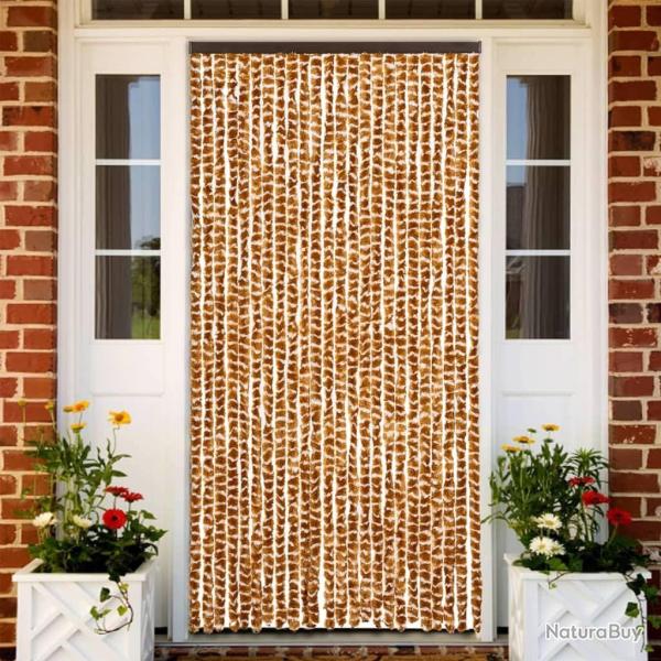 Moustiquaire Ocre et blanc 100x220 cm Chenille alsavelo