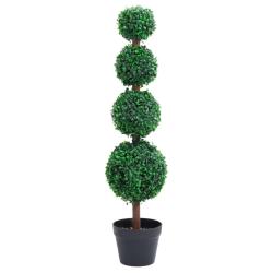 Plante de buis artificiel avec pot Forme de boule Vert 90 cm alsavelo