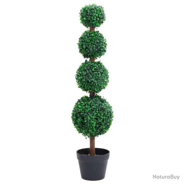 Plante de buis artificiel avec pot Forme de boule Vert 90 cm alsavelo