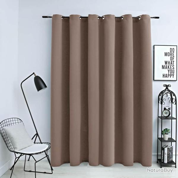 Rideau occultant avec anneaux en m�tal Taupe 290x245 cm alsavelo