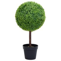 Plante de buis artificiel avec pot Forme de boule Vert 71 cm alsavelo