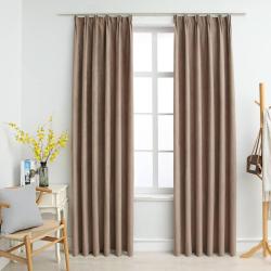 Rideaux occultants avec crochets 2 pcs Taupe 140x245 cm alsavelo