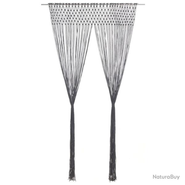 Rideau en macram� Anthracite 140x240 cm Coton