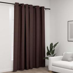 Rideau occultant Aspect de lin avec oeillets Taupe 290x245 cm