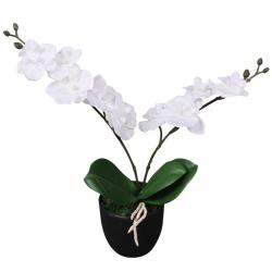 Plante artificielle avec pot Orchid&eacute;e 30 cm Blanc alsavelo