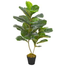 Plante artificielle avec pot Feuilles de figuier Vert 90 cm alsavelo
