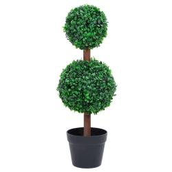 Plante de buis artificiel avec pot Forme de boule Vert 60 cm alsavelo