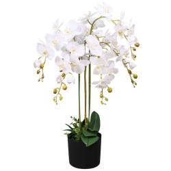 Plante artificielle avec pot Orchid&eacute;e 75 cm Blanc