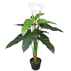Plante artificielle avec pot Lis Calla 85 cm Blanc alsavelo