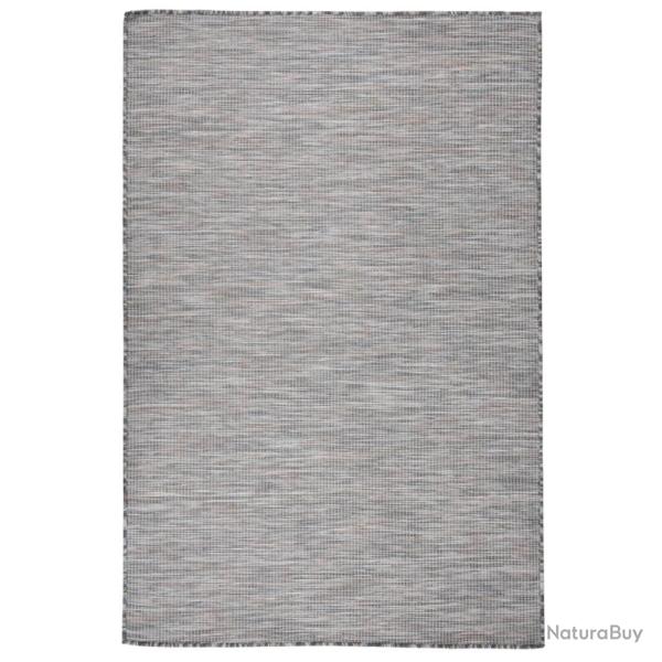 Tapis � tissage plat d'ext�rieur 120x170 cm Marron et bleu