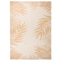 Tapis &agrave; tissage plat d'ext&eacute;rieur 140x200 cm Motif de feuille alsavelo
