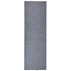 Tapis &agrave; tissage plat d'ext&eacute;rieur 80x250 cm Bleu alsavelo