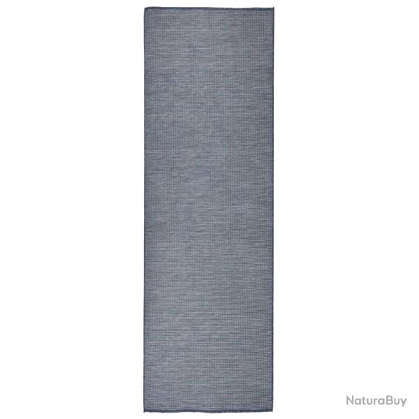Tapis � tissage plat d'ext�rieur 80x250 cm Bleu