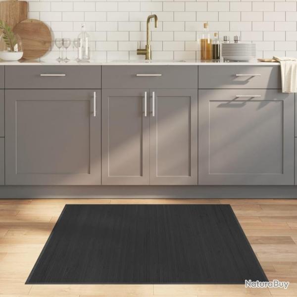 Tapis carr� gris 100x100 cm bambou
