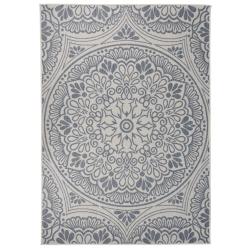 Tapis &agrave; tissage plat d'ext&eacute;rieur 140x200 cm Motif bleu alsavelo