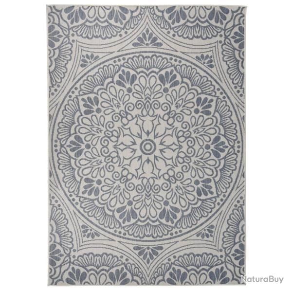 Tapis � tissage plat d'ext�rieur 140x200 cm Motif bleu