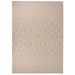 Tapis &agrave; tissage plat d'ext&eacute;rieur 120x170 cm Rayures brunes alsavelo
