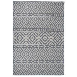 Tapis &agrave; tissage plat d'ext&eacute;rieur 160x230 cm Rayures bleues alsavelo