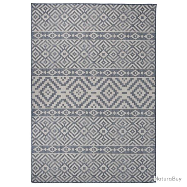 Tapis � tissage plat d'ext�rieur 160x230 cm Rayures bleues