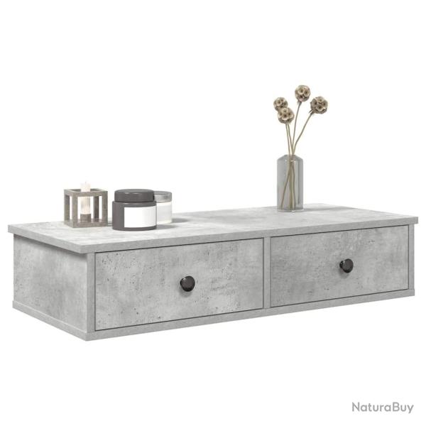 �tag�re murale avec tiroirs gris b�ton bois d'ing�nierie