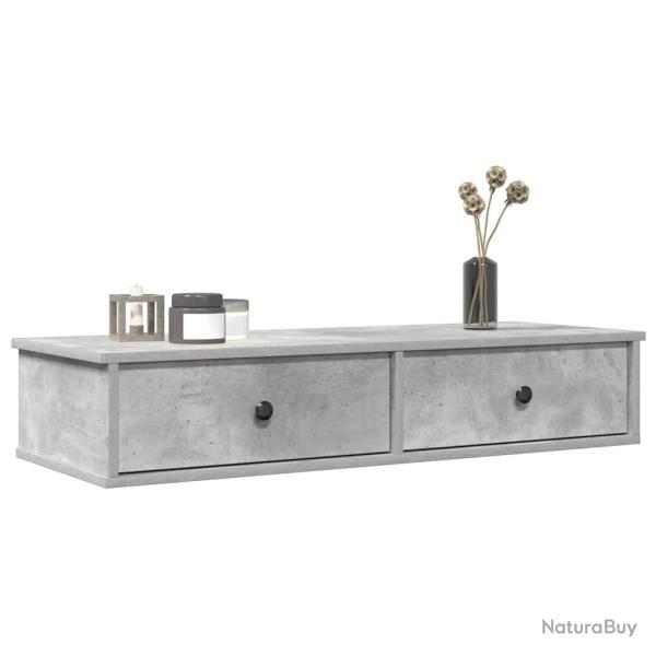 �tag�re murale avec tiroirs gris b�ton bois d'ing�nierie