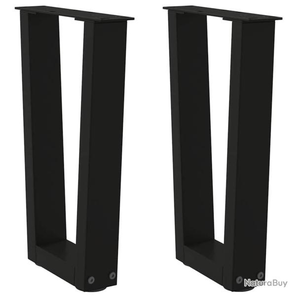 Pieds de table � manger en forme de V 2 pcs noir 28x(42-43,3)cm