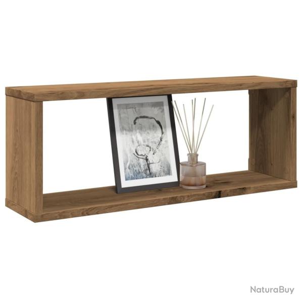 �tag�res murales sous forme de cube 6 pcs ch�ne artisanal