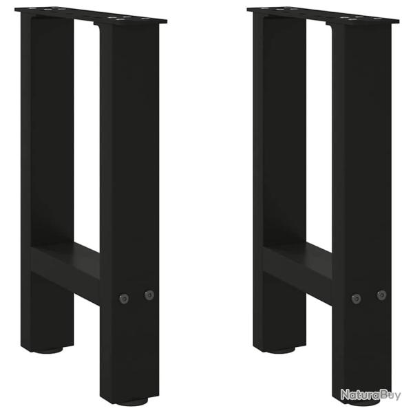 Pieds de table basse noir 2 pcs 38x(42-43) cm acier