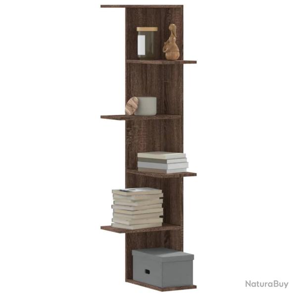 �tag�re d'angle murale ch�ne marron bois d'ing�nierie
