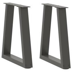 Pieds de table &agrave; manger en forme de V 2 pcs anthracite acier alsavelo