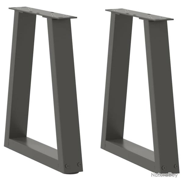 Pieds de table � manger en forme de V 2 pcs anthracite acier